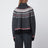 Grauer Rollkragenpullover mit Fair-Isle-Muster