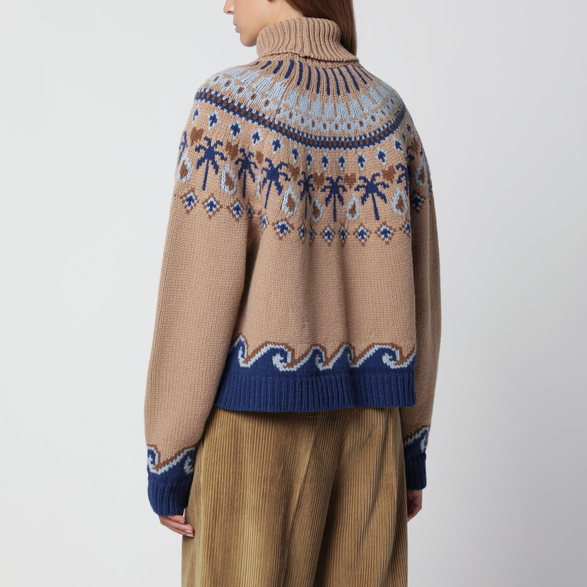 Dolcevita Sweet Winter beige e blu in lana