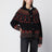 Cardigan nero con motivo jacquard in lana