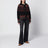 Cardigan nero con motivo jacquard in lana
