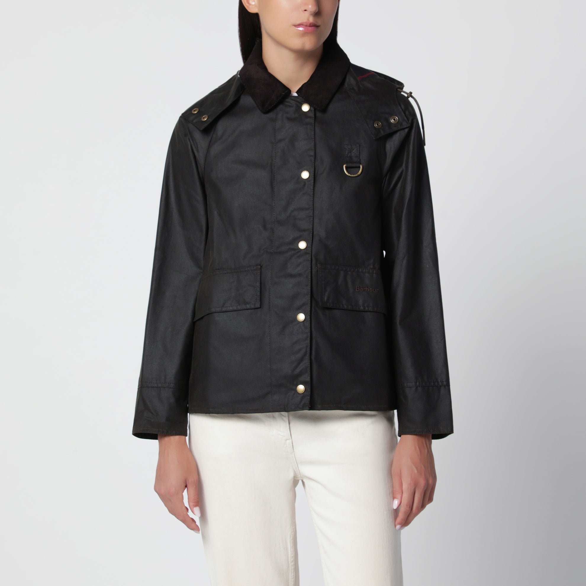 Navy blue waxed cotton jacket