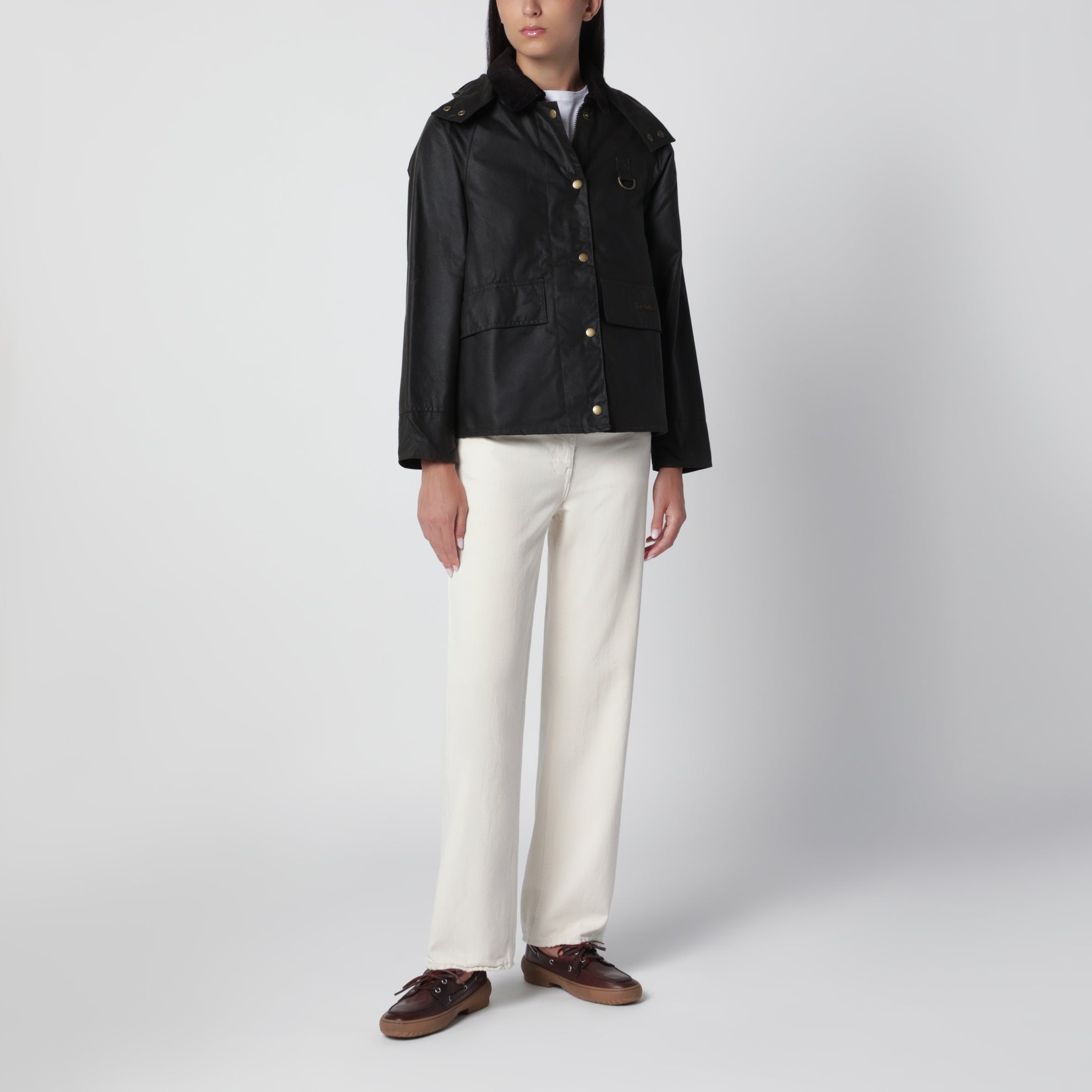Navy blue waxed cotton jacket