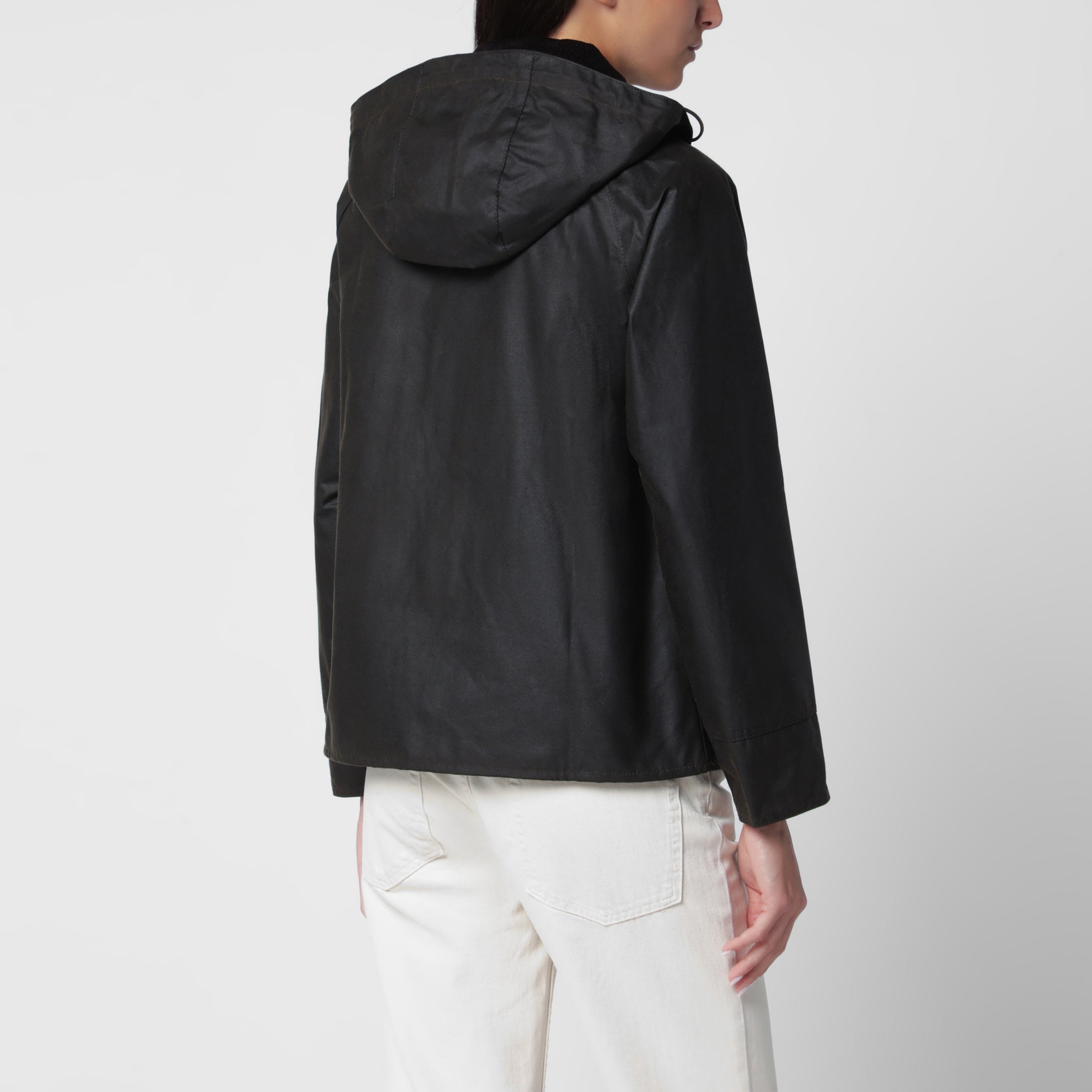 Navy blue waxed cotton jacket
