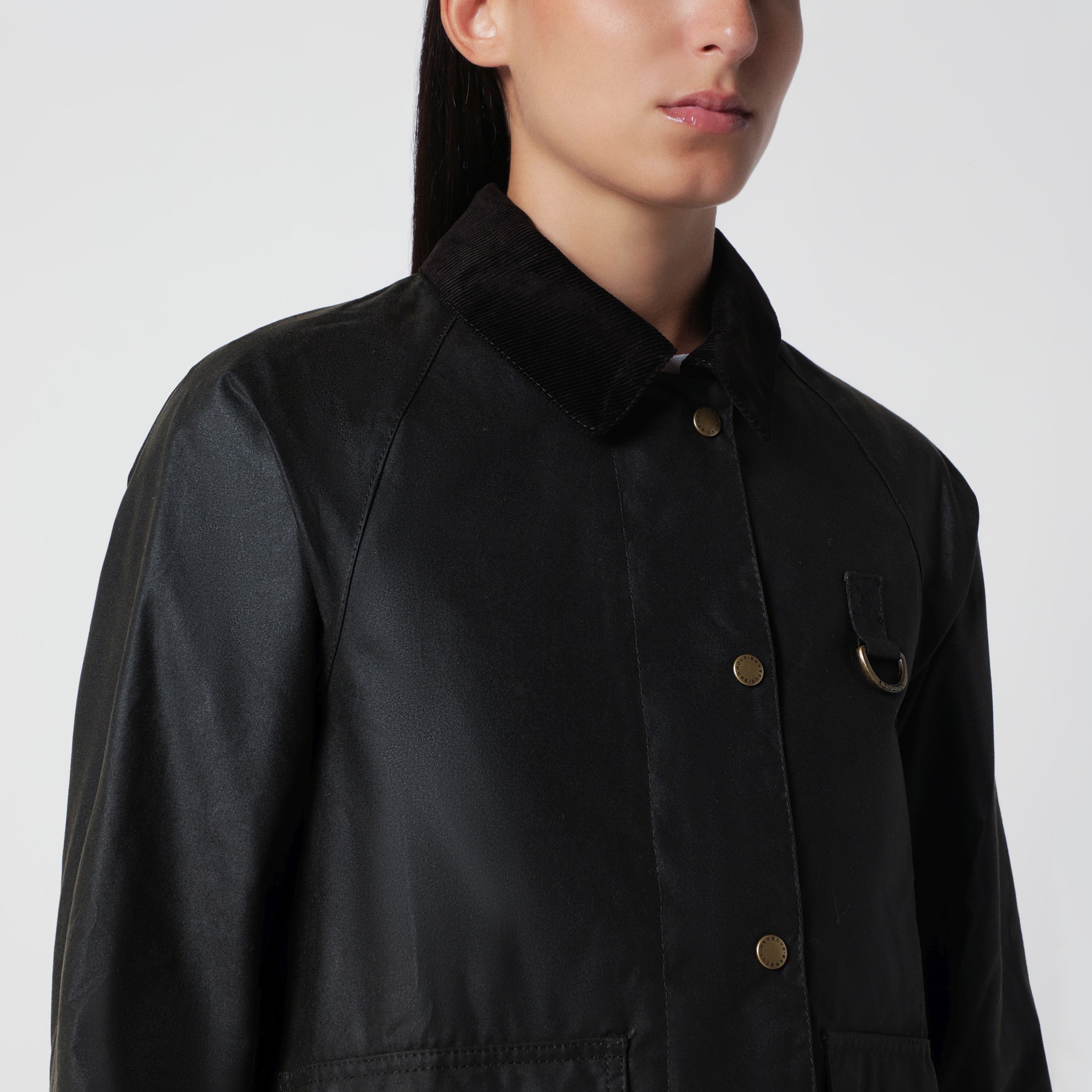 Navy blue waxed cotton jacket