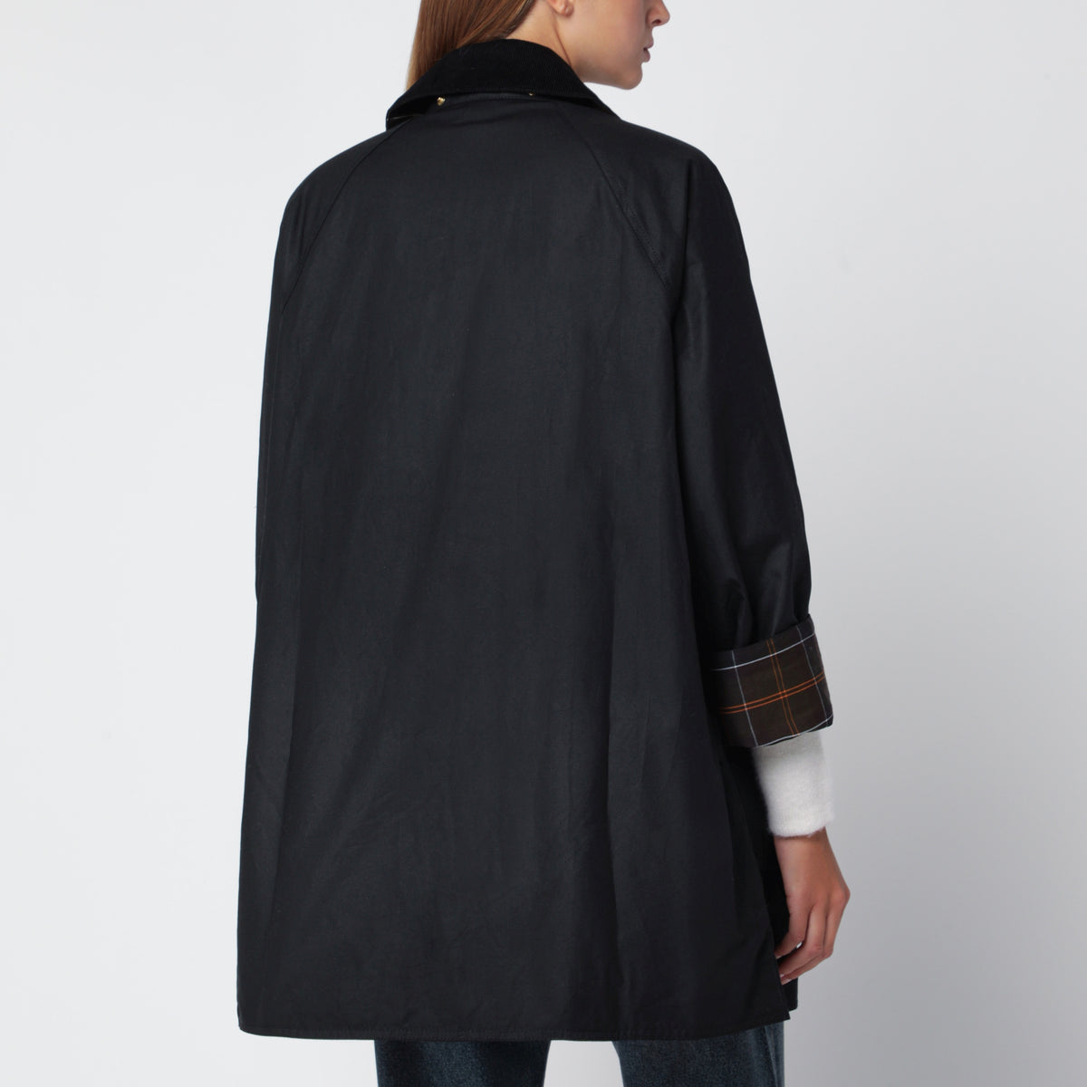 Giacca nera in cotone cerato