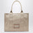 Beige canvas large Tote Bag