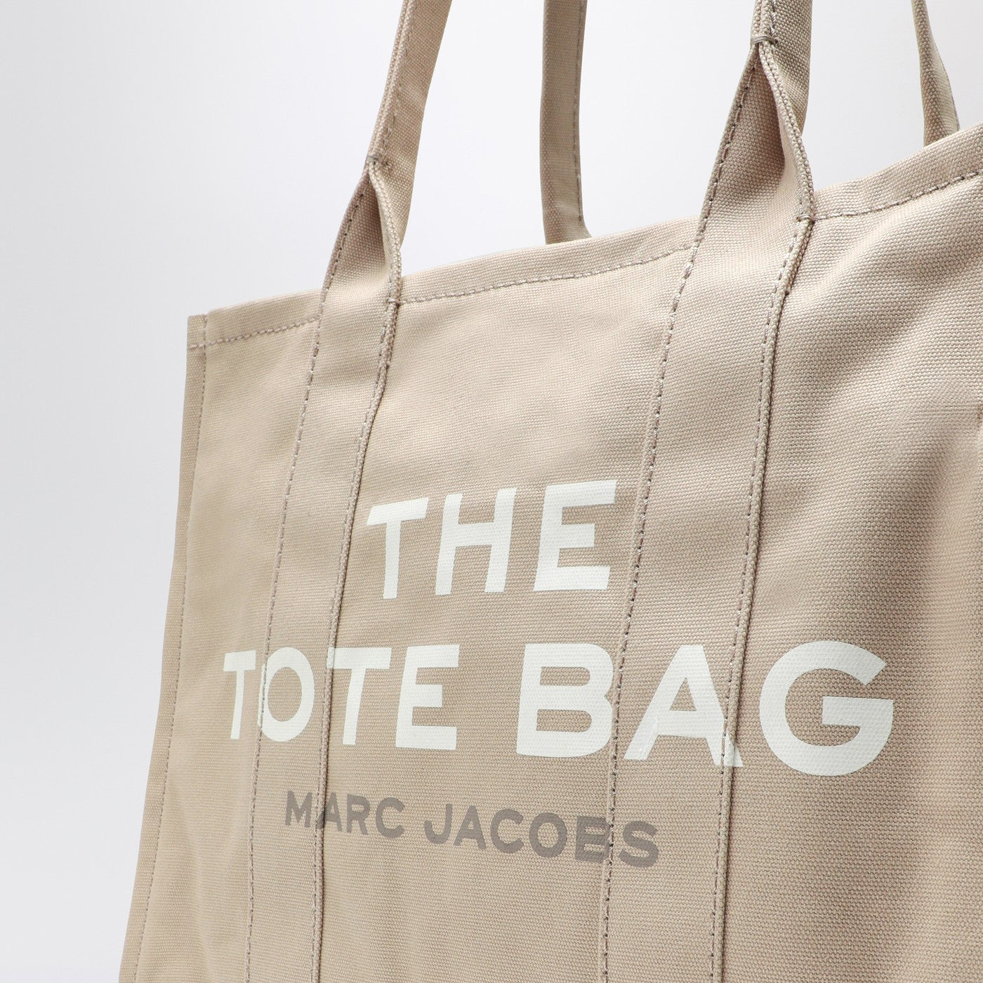 Beige canvas large Tote Bag