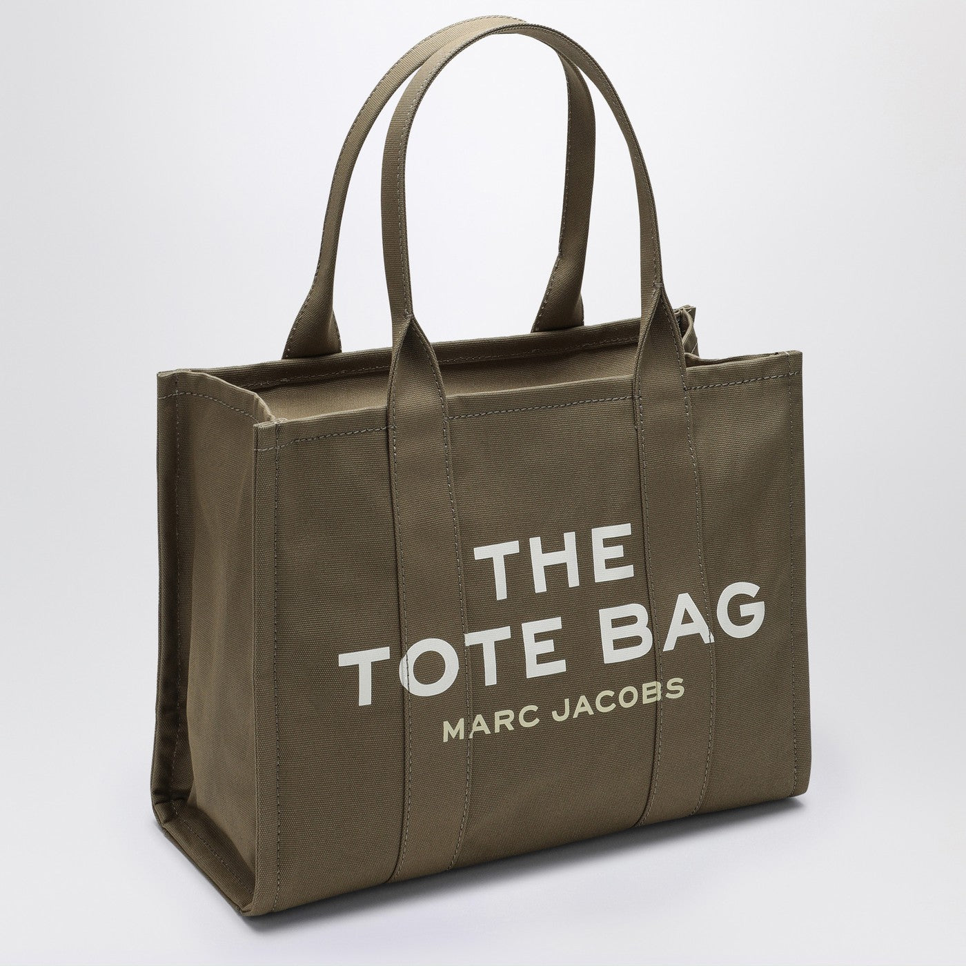 Large Tote Bag verde scura in canvas
