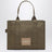 Large Tote Bag verde scura in canvas