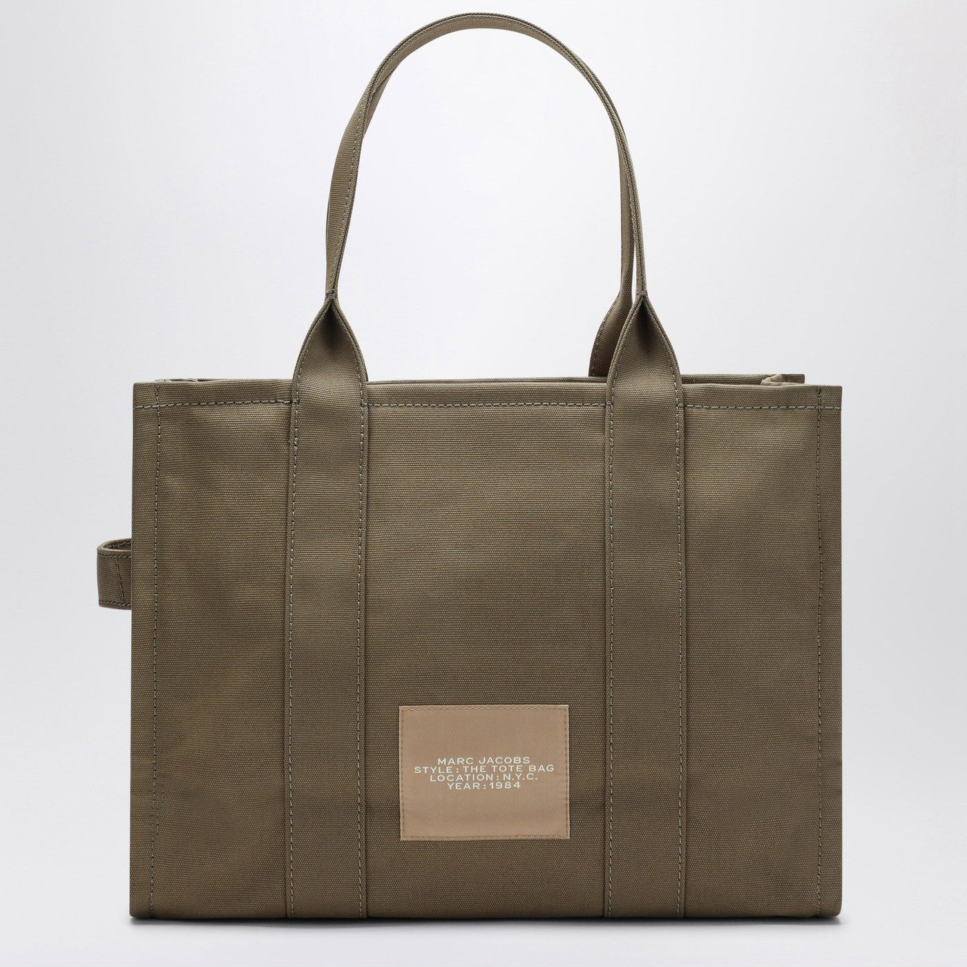 Large Tote Bag verde scura in canvas