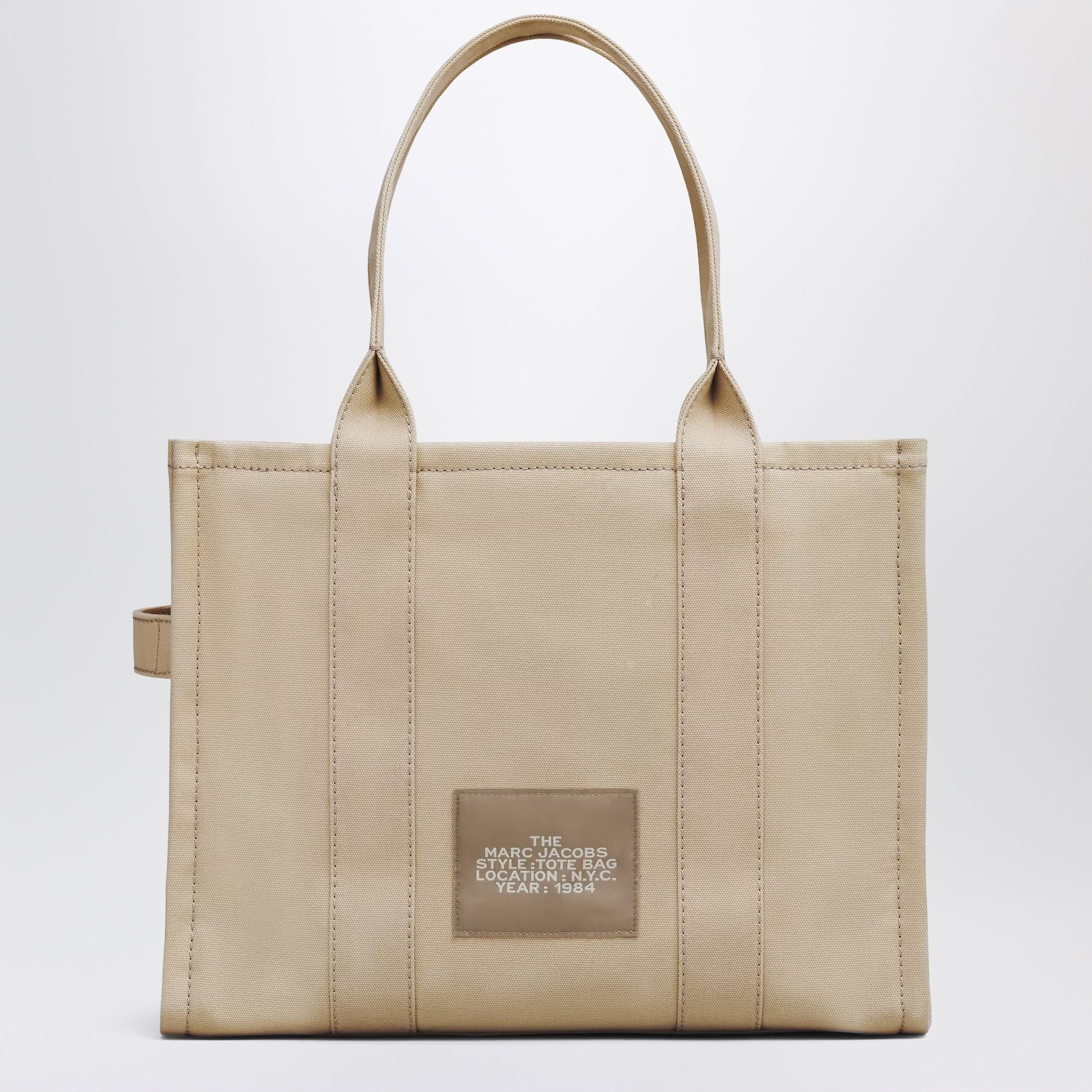 Beige canvas large Tote Bag