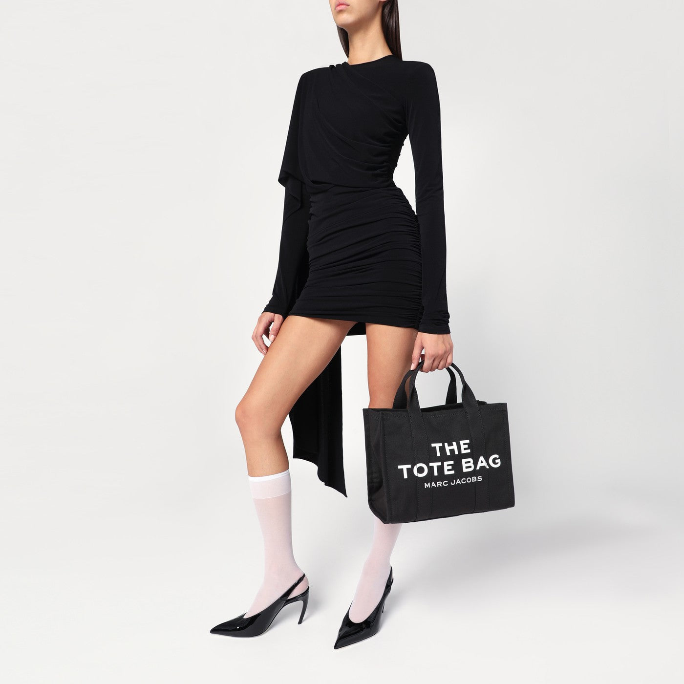 Black canvas Medium Tote Bag