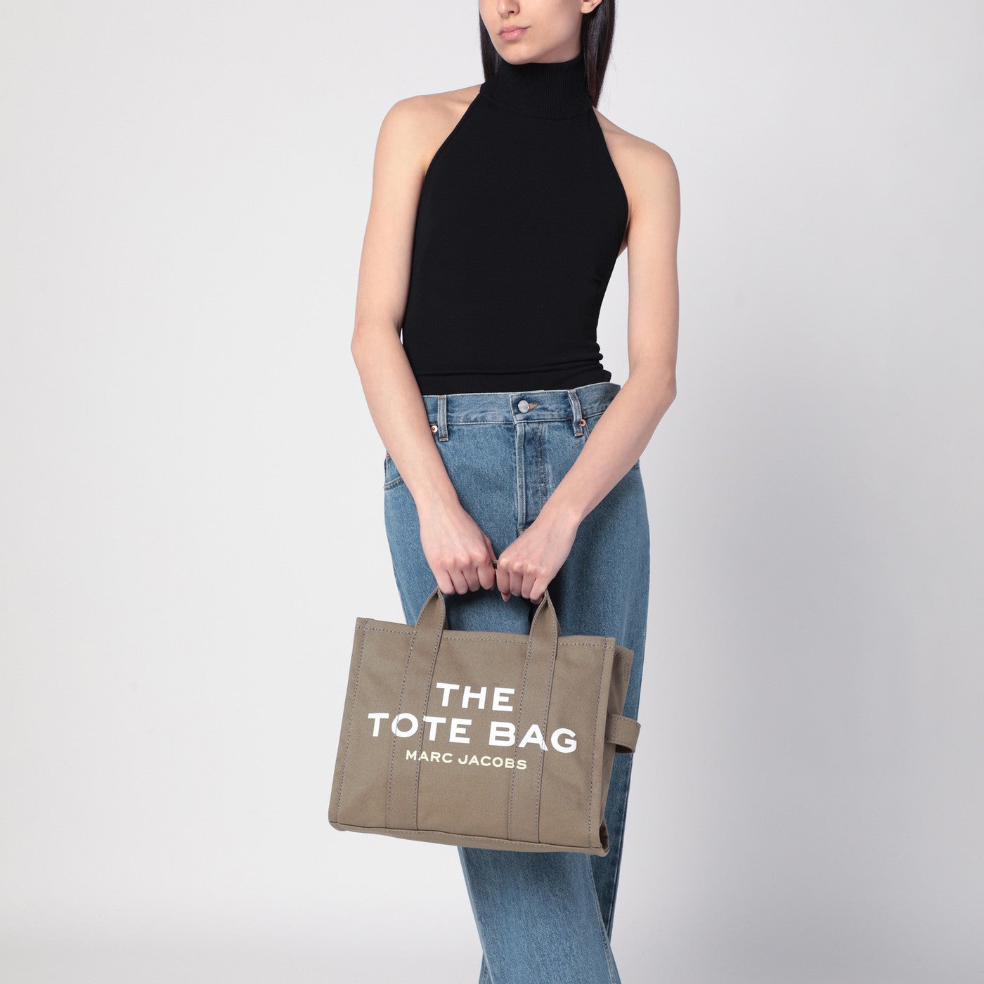 The Medium Tote Bag in slate green canvas