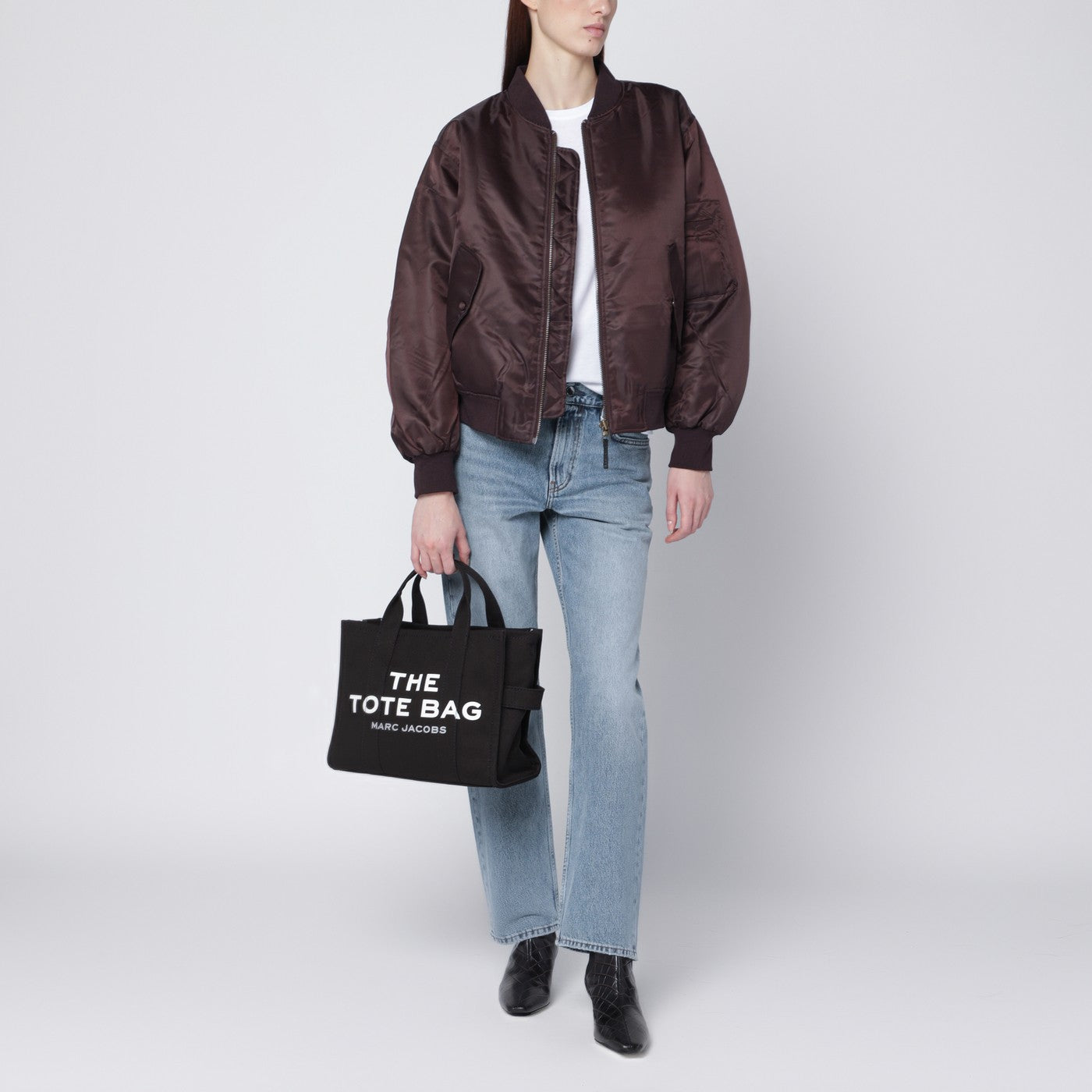 The Medium Tote Bag in black canvas