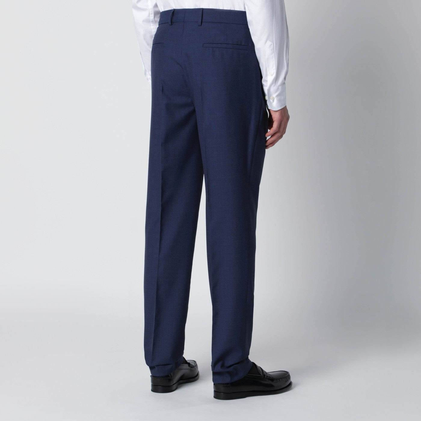 Blue single-breasted wool suit