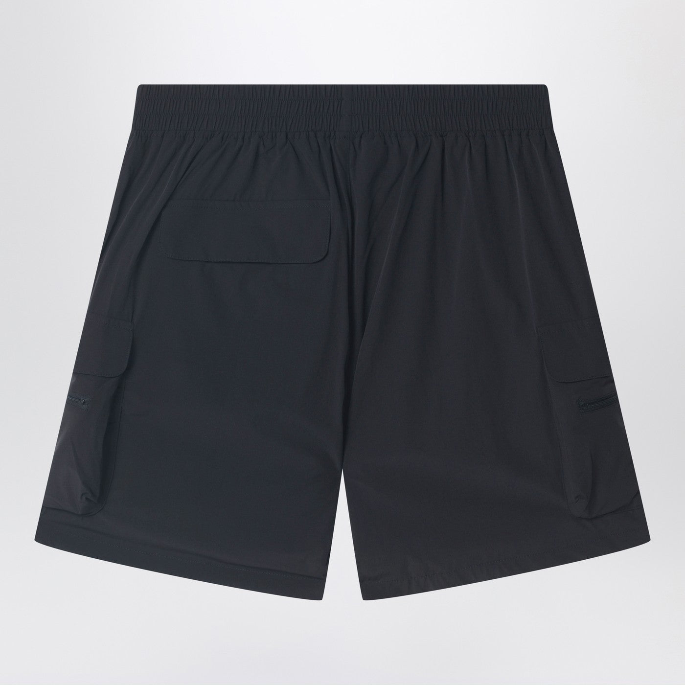 Black nylon-blend shorts