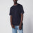 Crew-neck cotton jersey T-shirt with faux layering, cobalt