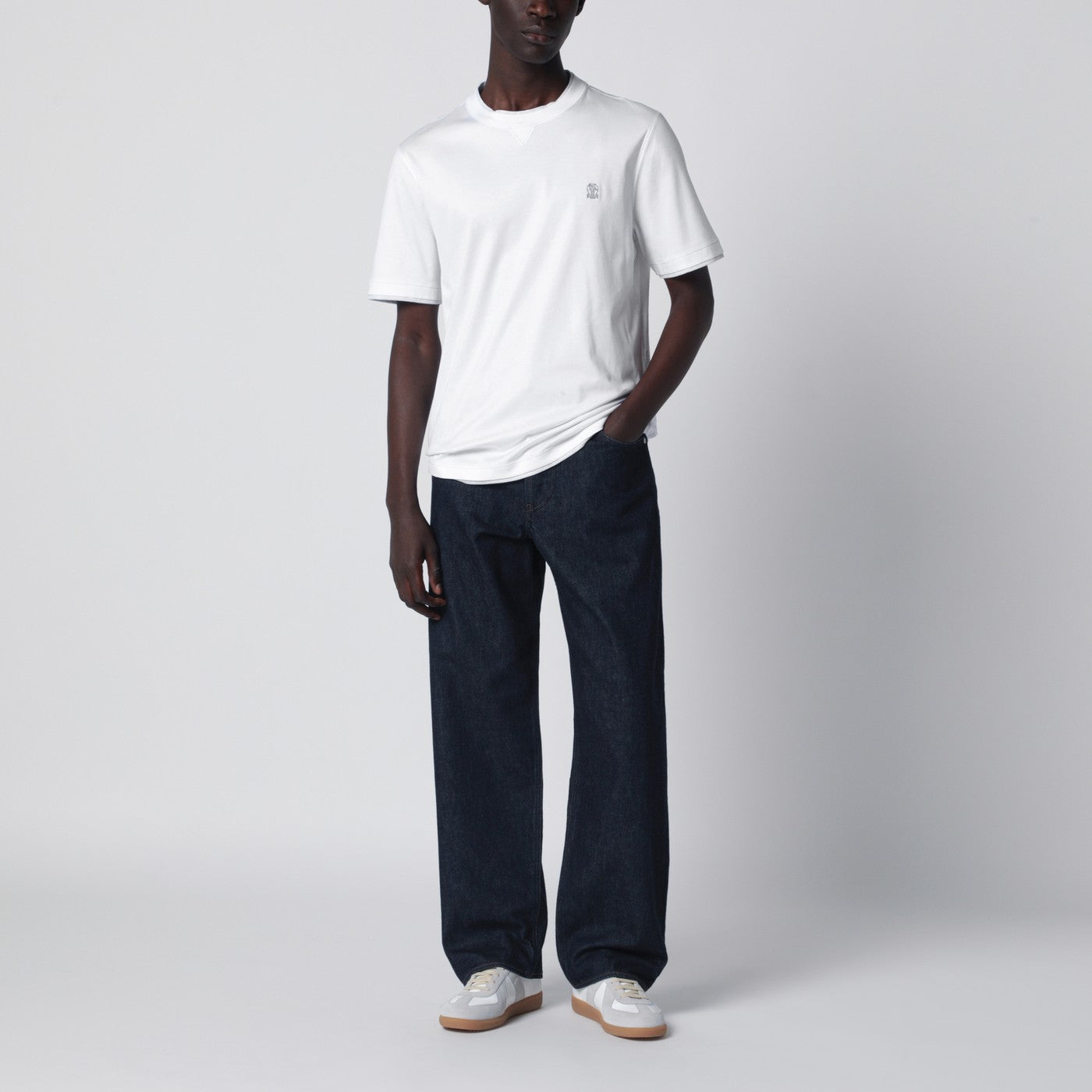 T-shirt blanc avec effet superposition