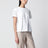 T-Shirt aus Baumwolljersey und Organza in Weiß