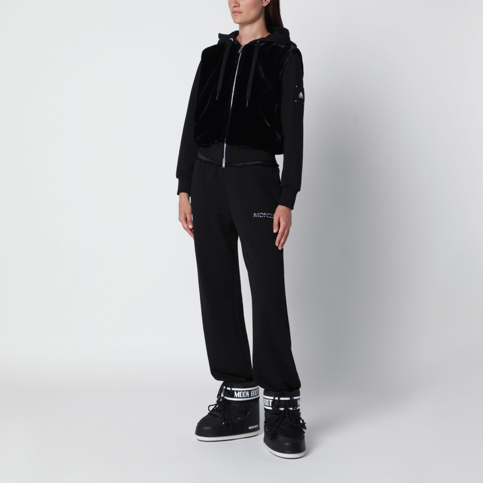 Sweat à capuche en coton noir Rosylyn Bunny