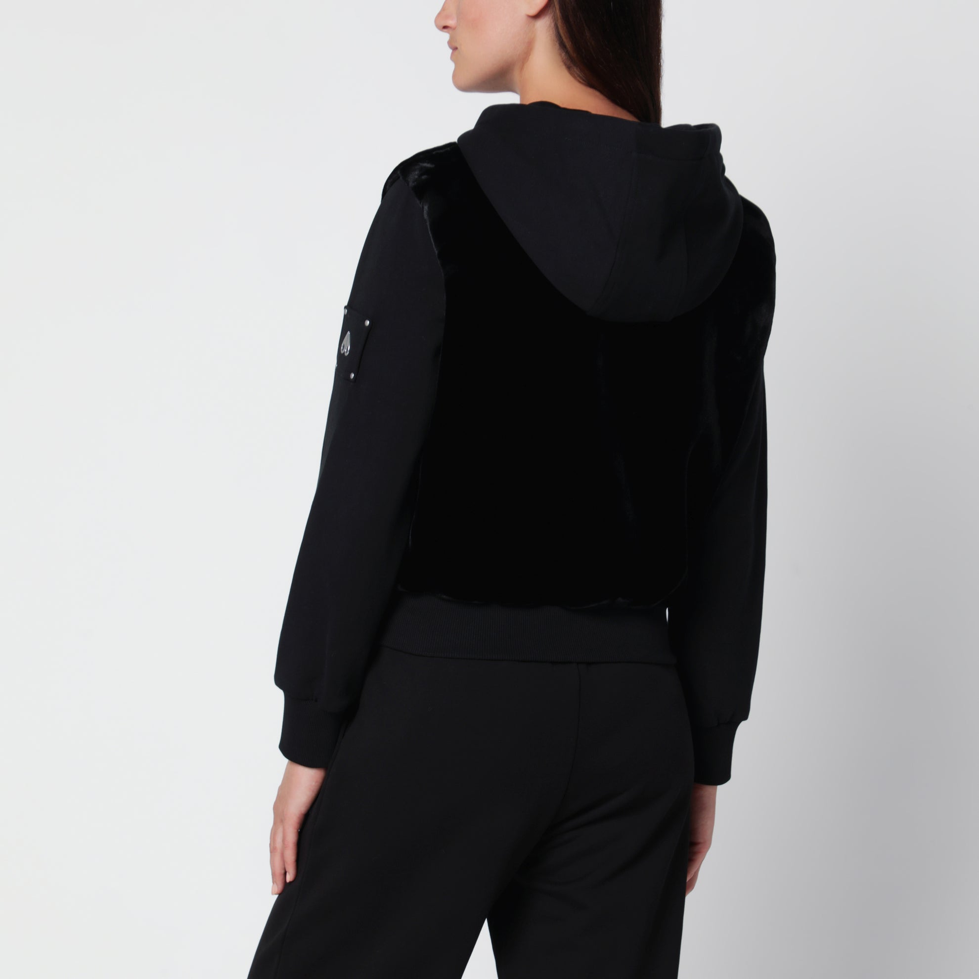 Sweat à capuche en coton noir Rosylyn Bunny