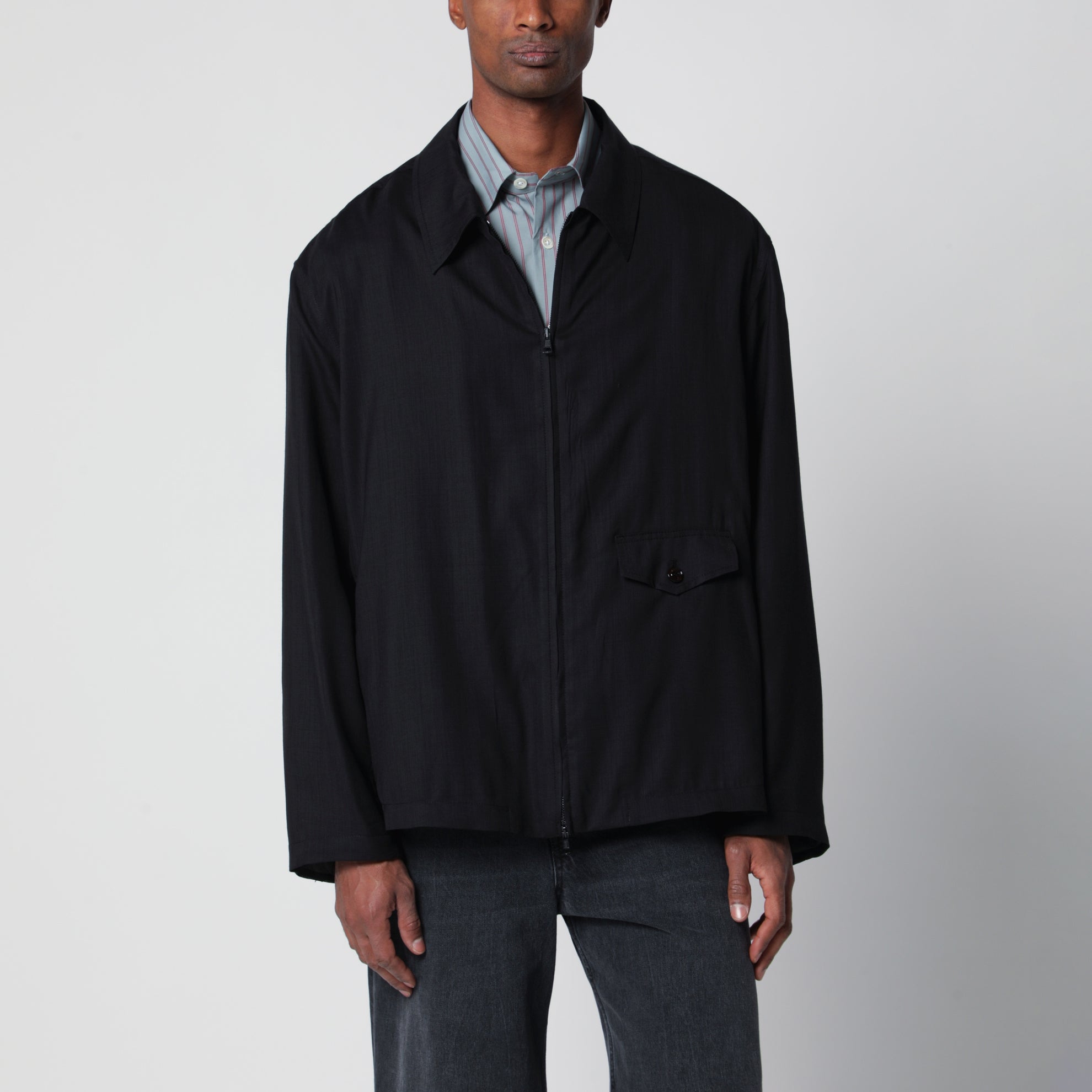Evolved jacket in merino wool voile in Eclipse Black