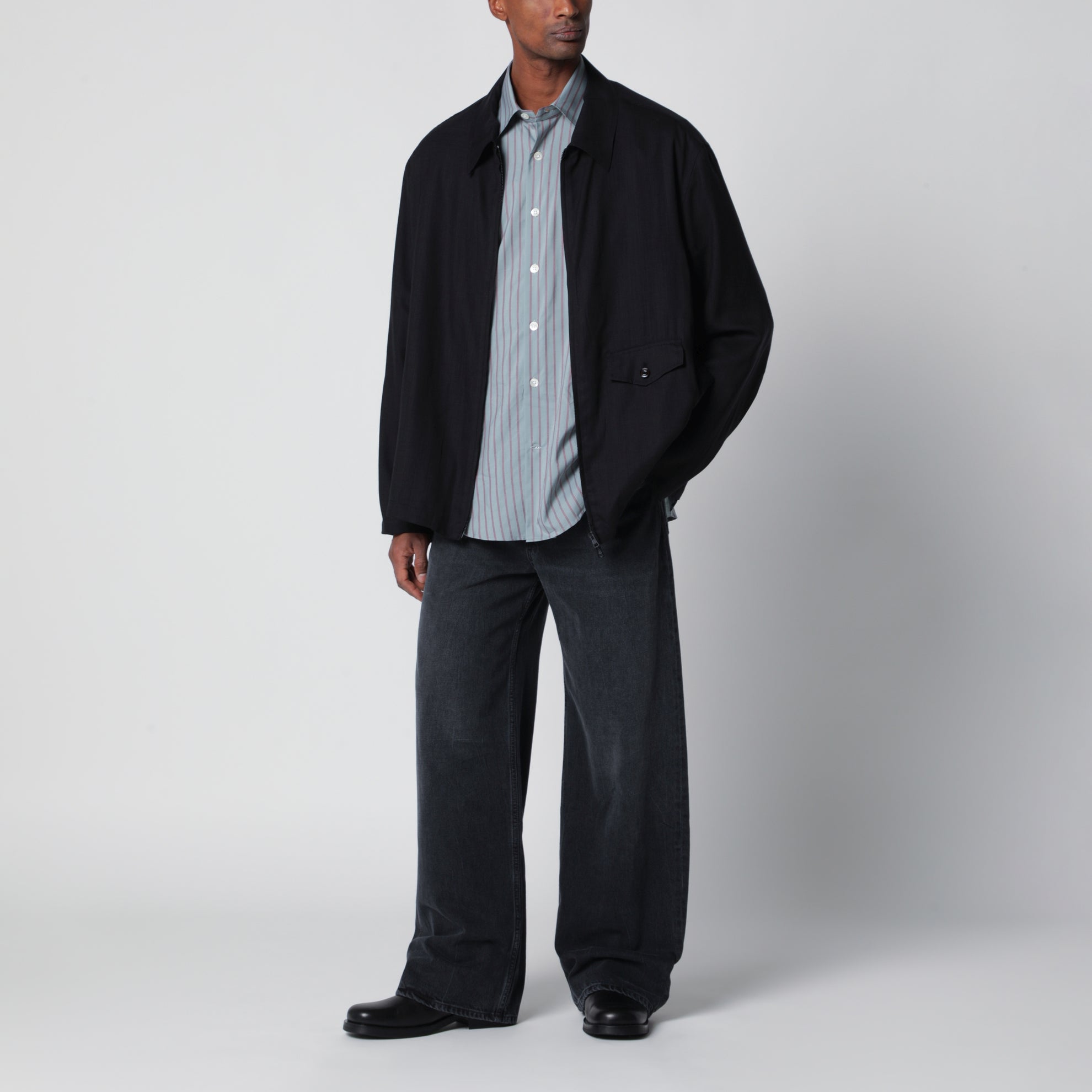 Evolved jacket in merino wool voile in Eclipse Black
