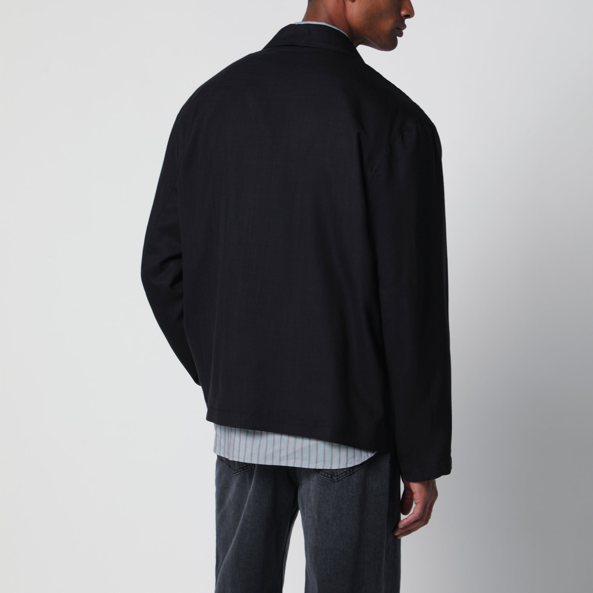 Evolved jacket in merino wool voile in Eclipse Black