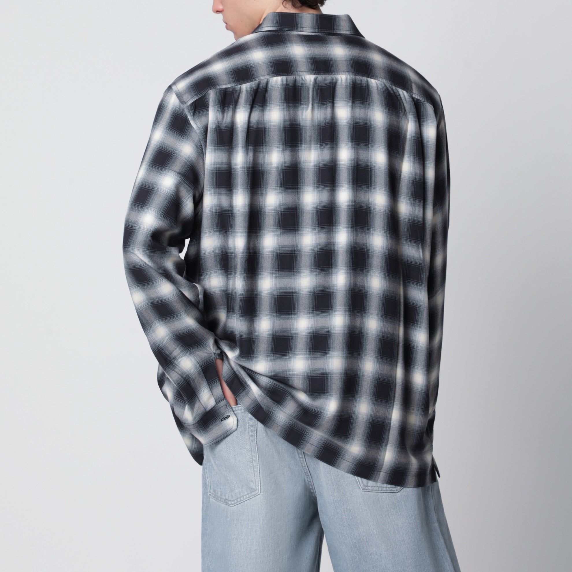 Hemd Every Shirt Reno Cowboy aus Viskose mit Karomuster in Schwarz