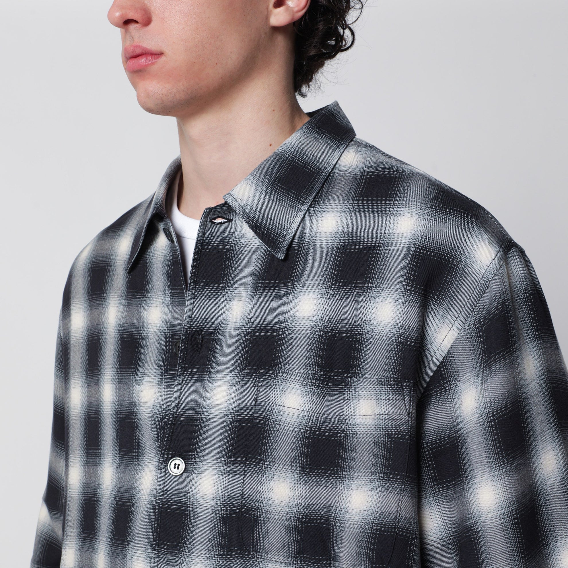 Hemd Every Shirt Reno Cowboy aus Viskose mit Karomuster in Schwarz