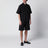 Ponte relaxed-fit shorts in Italian cotton micro canvas in black