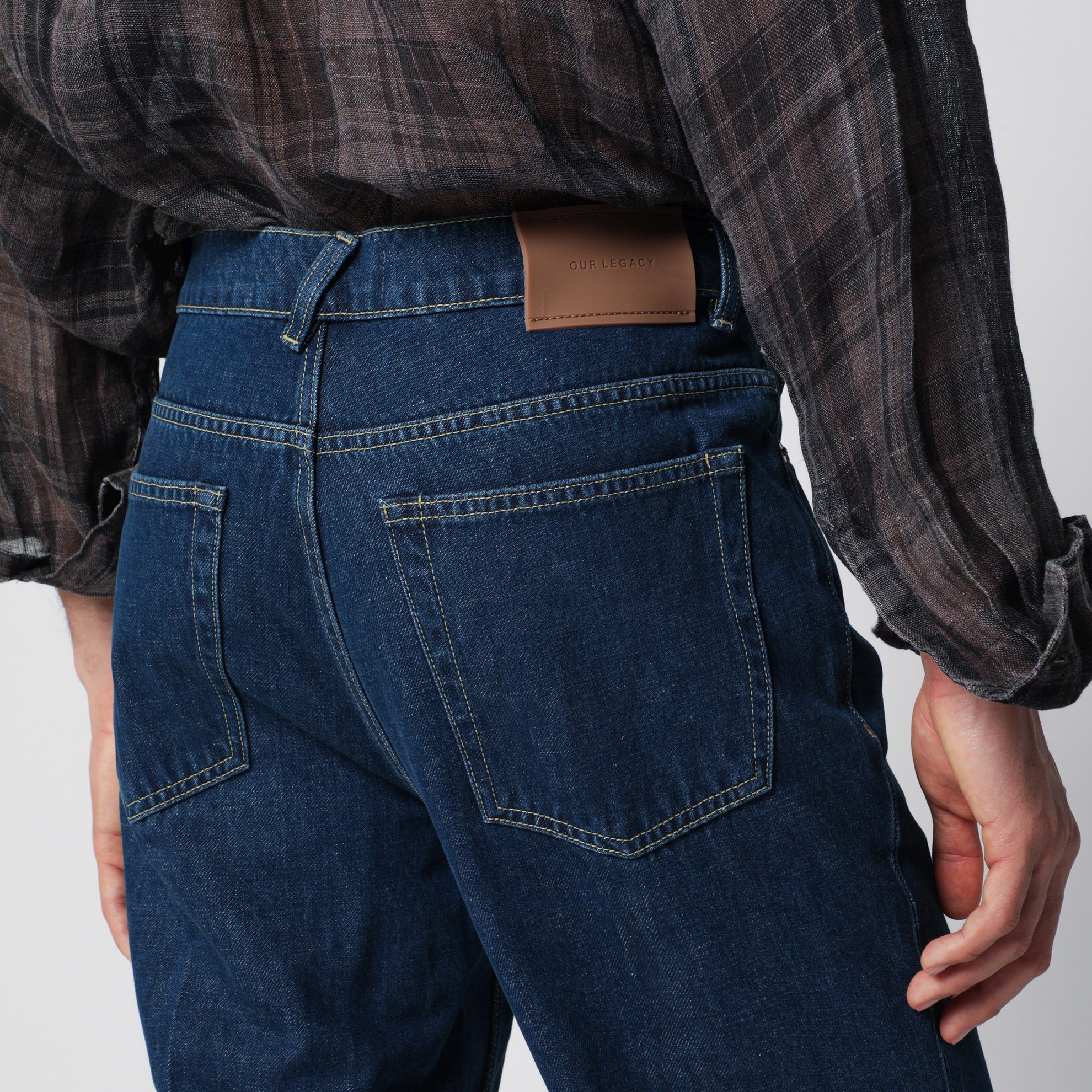 70s Cut high-waisted flared indigo jeans