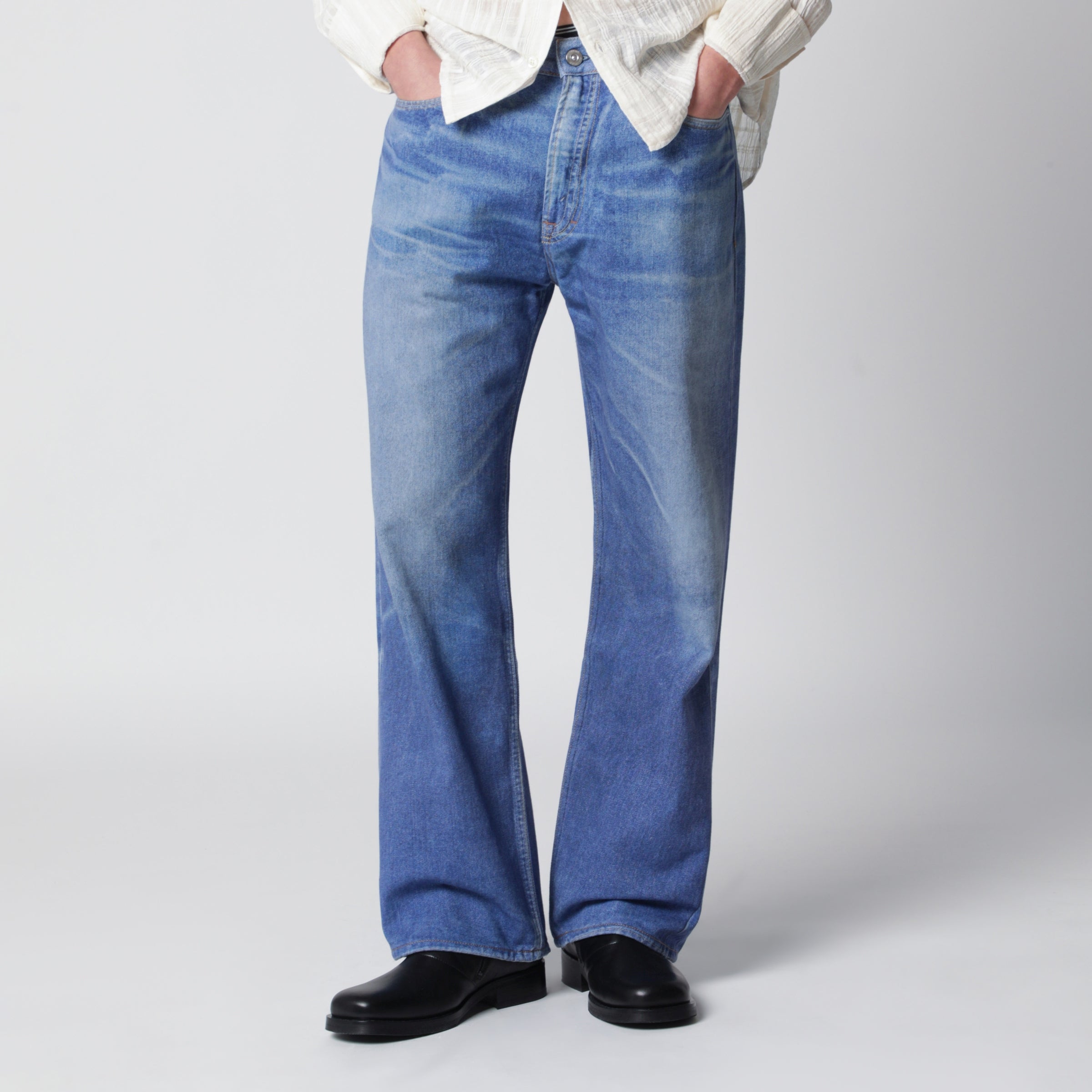 OUR LEGACY Jeans Third Cut in Digital Blue Aurora Print | TheDoubleF