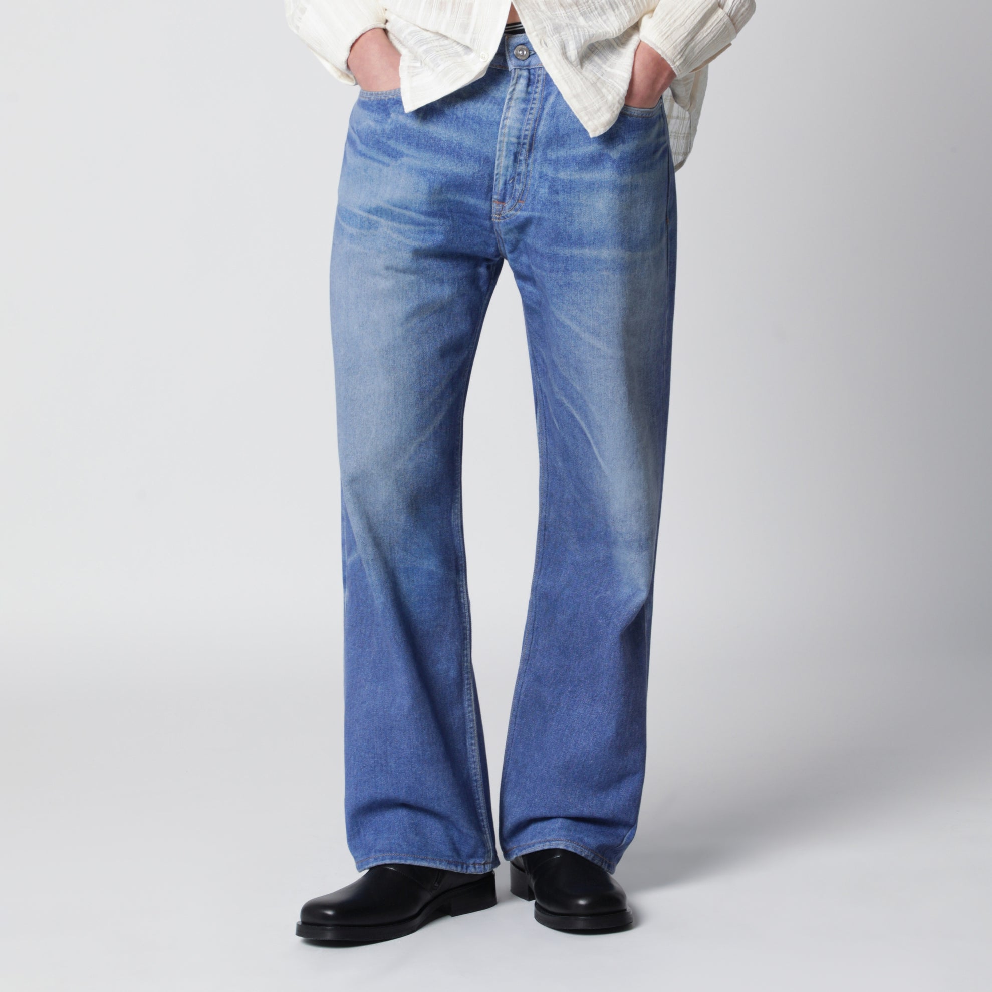 Jeans Third Cut in Digital Blue Aurora Print