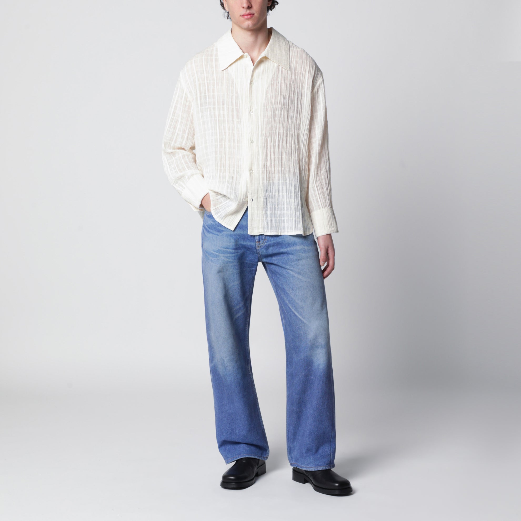 Jeans Third Cut in Digital Blue Aurora Print