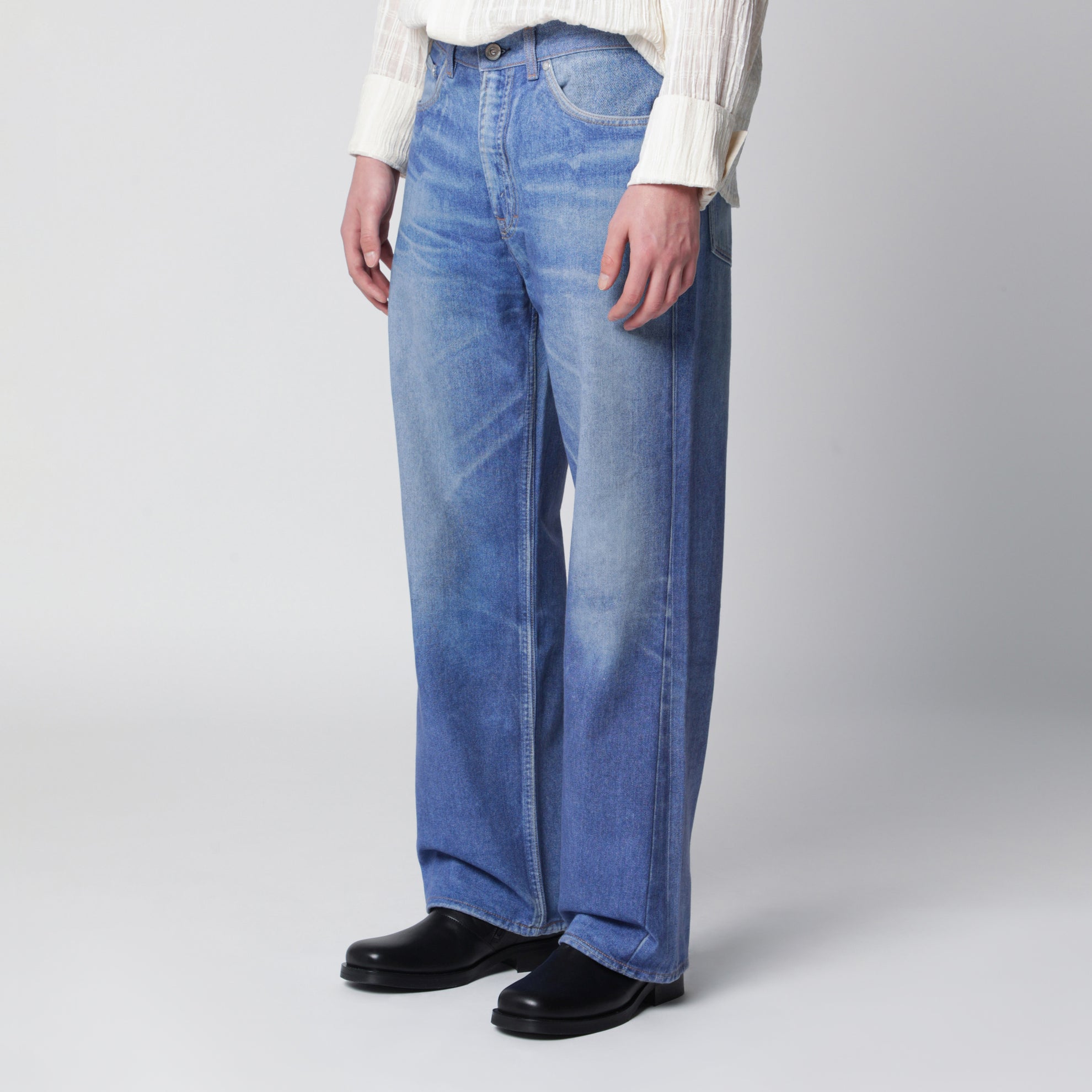 Jeans Third Cut in Digital Blue Aurora Print