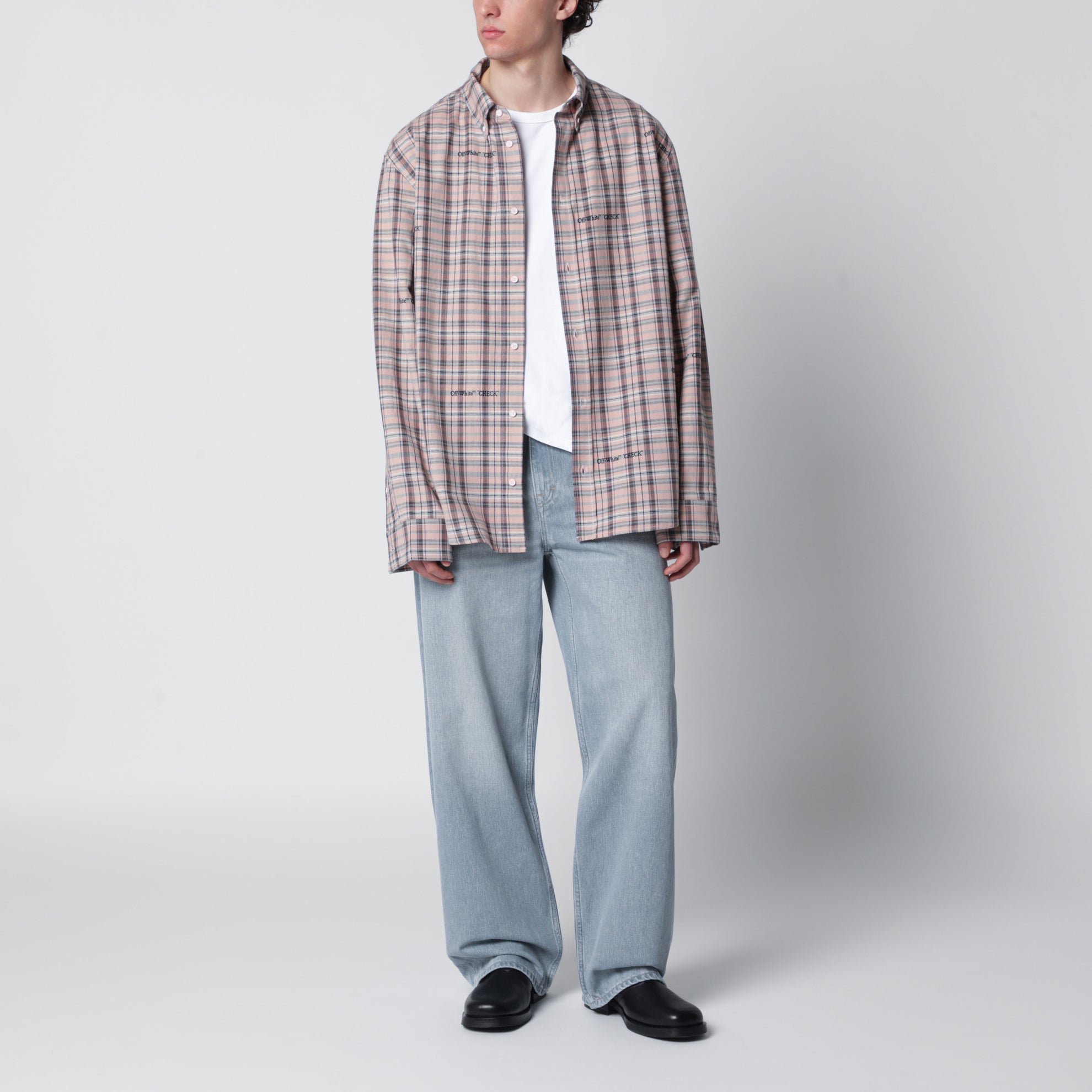 Jeans Vast Cut a vita alta in denim di cotone blu Pale Coast Wash