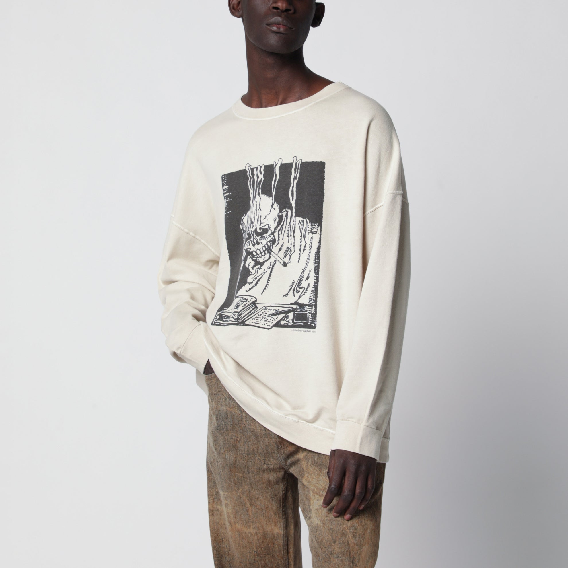 Slack sweatshirt with Angry Fan Mail print in black