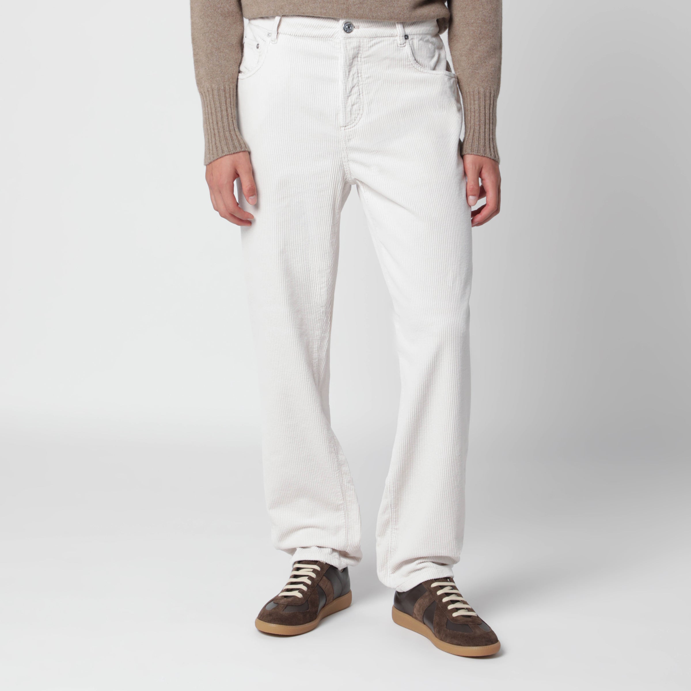 Brunello Cucinelli Ice-coloured corduroy trousers | TheDoubleF