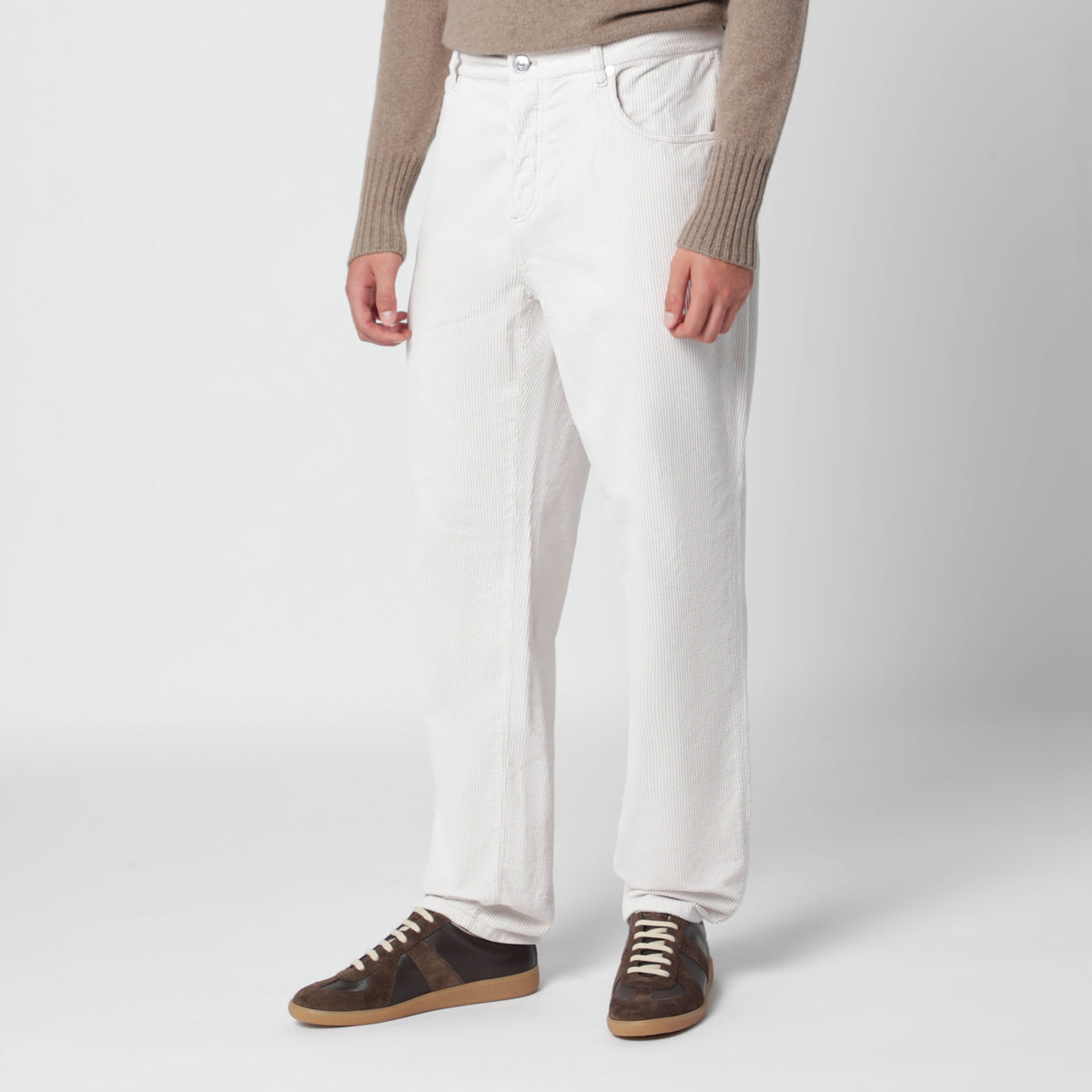 Ice-coloured corduroy trousers