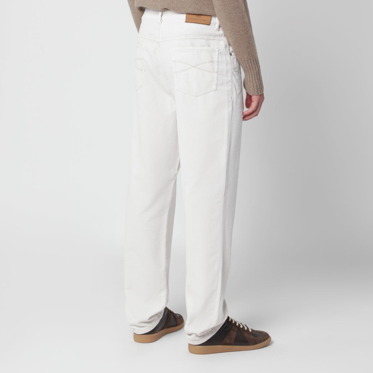 Ice-coloured corduroy trousers