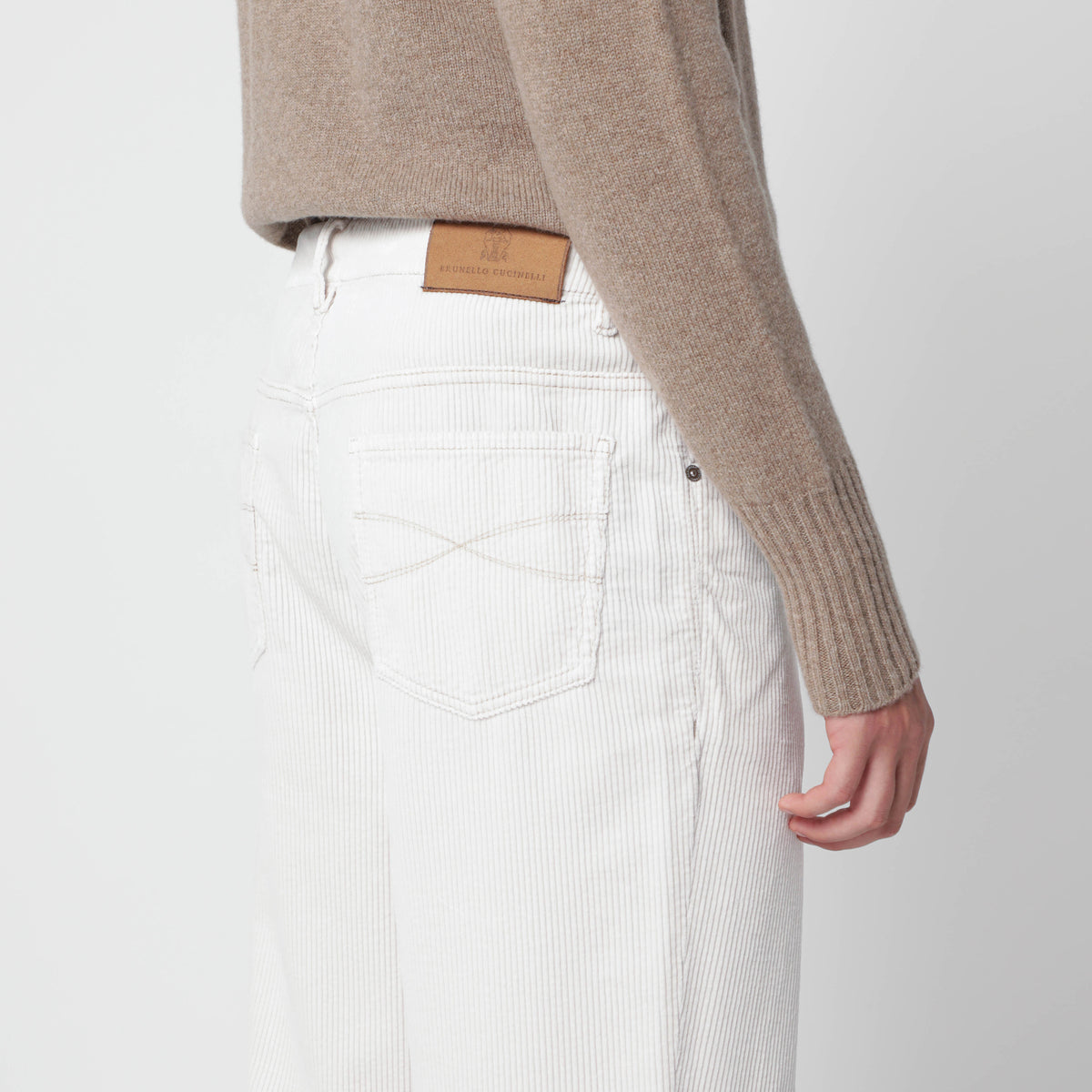 Ice-coloured corduroy trousers