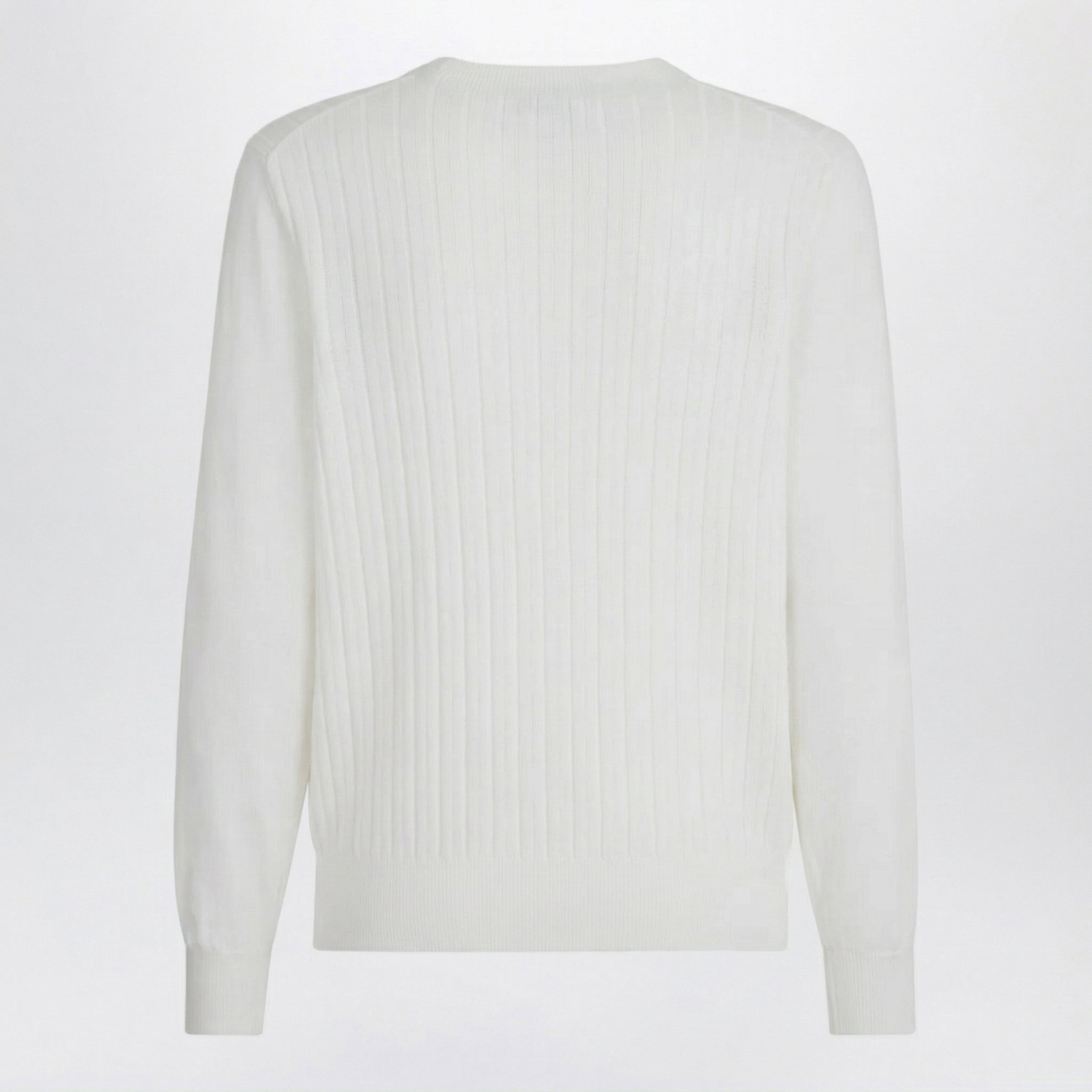 White ribbed cotton sweater