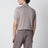 Light brown cotton knit polo shirt