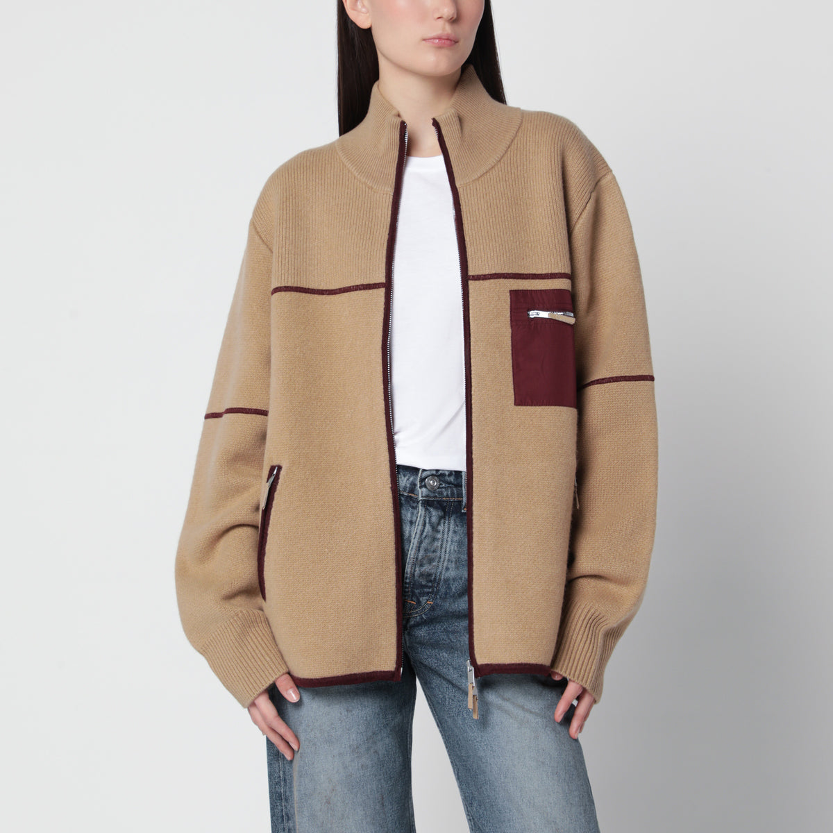 Felted Louis Jacke mit Reißverschluss in Camel