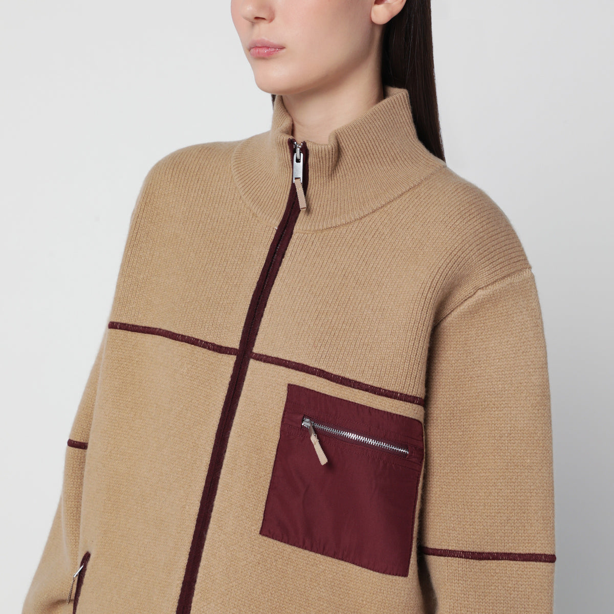 Felted Louis Jacke mit Reißverschluss in Camel