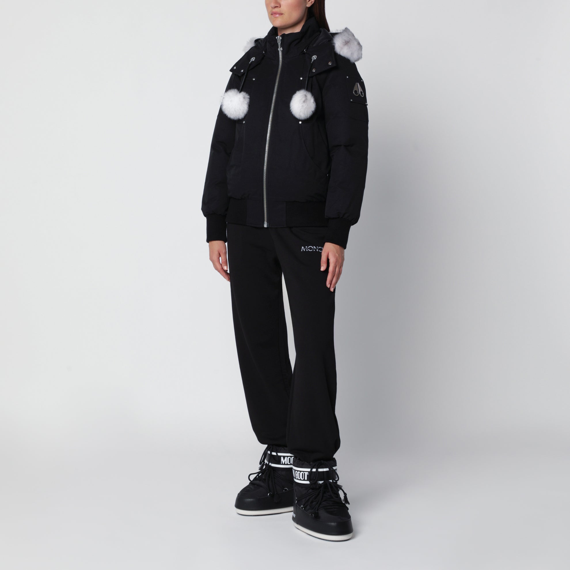 blouson aviateur original Debbie en coton noir