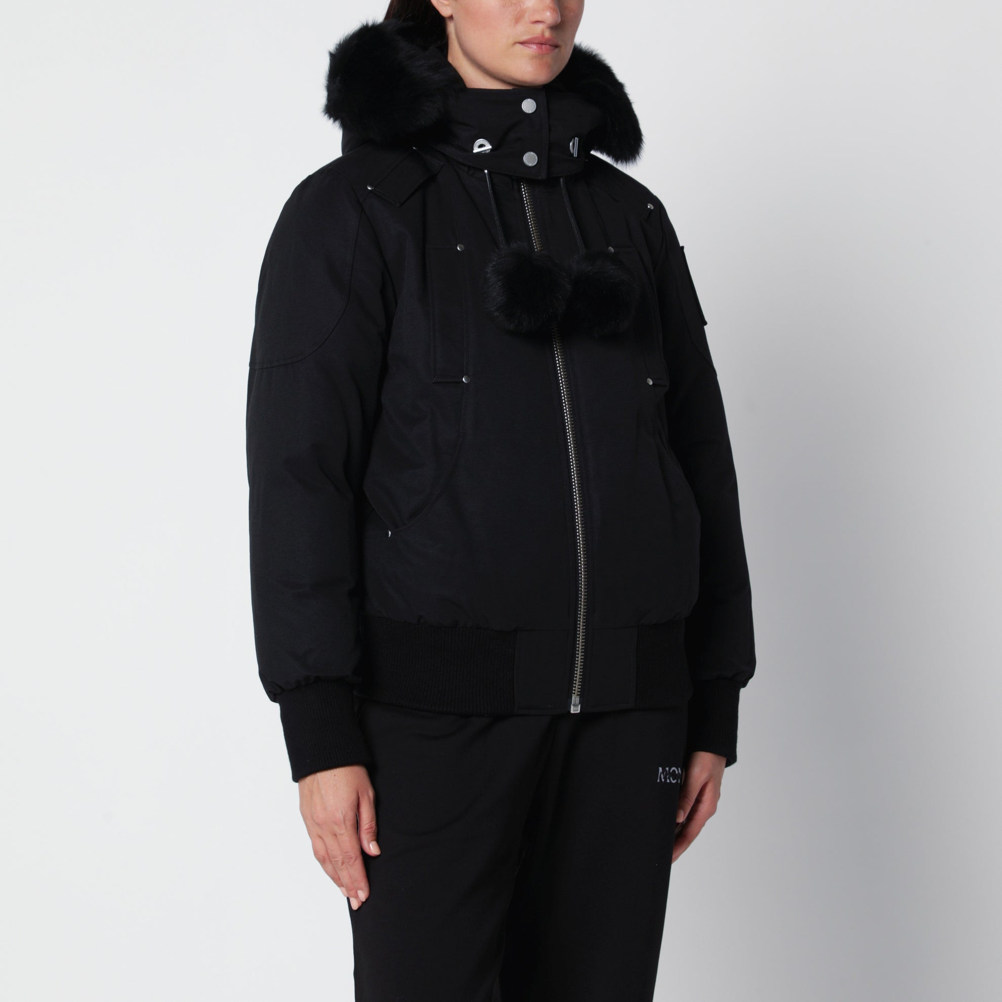 Veste bomber à capuche noire originale Debbie