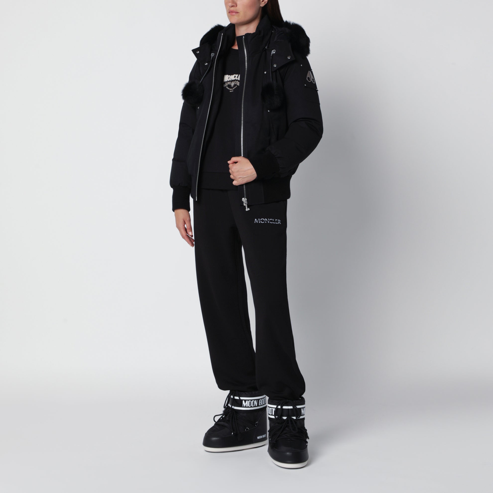 Veste bomber à capuche noire originale Debbie