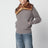 Cardigan grigio in lana con collo in ecopelliccia